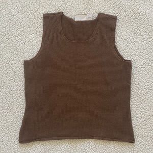 Women’s M Liz Claiborne Brown Knit Top Cotton Vest